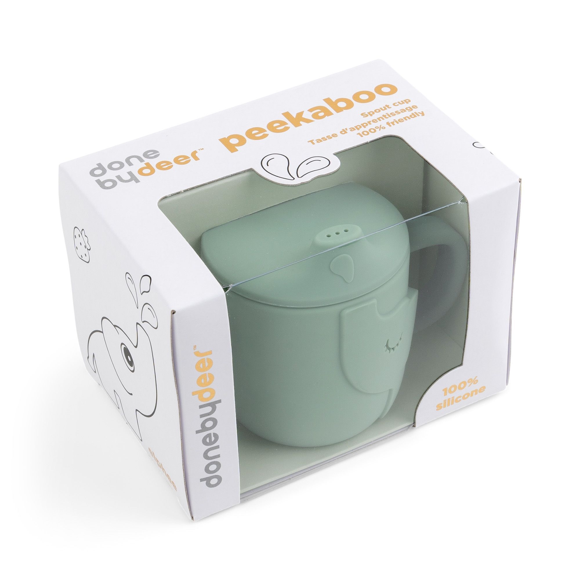 Tasse d'apprentissage en silicone Elphee Vert Done by Deer