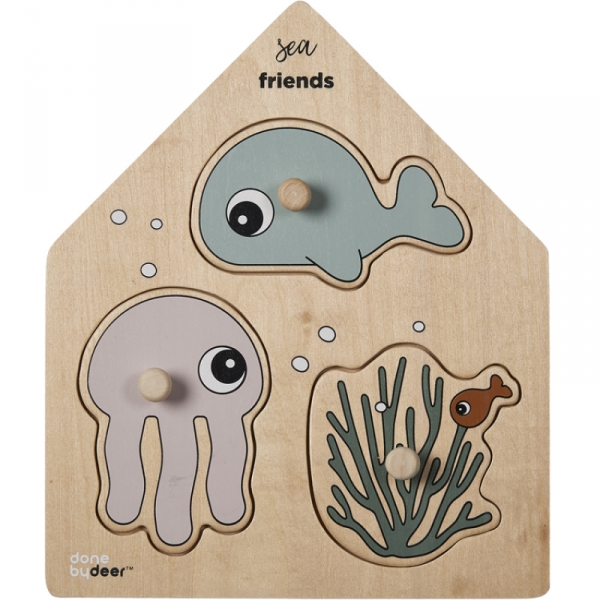 Puzzle à encastrer en bois Sea friends
