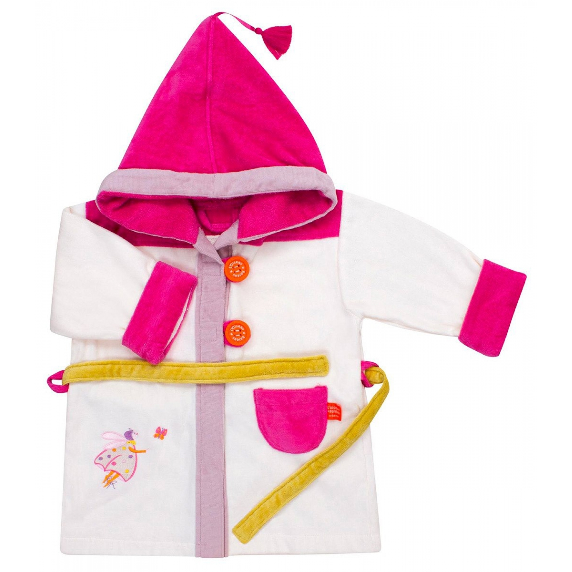 Peignoir enfant Coccinelle écrue personnalisable - Made in Bébé