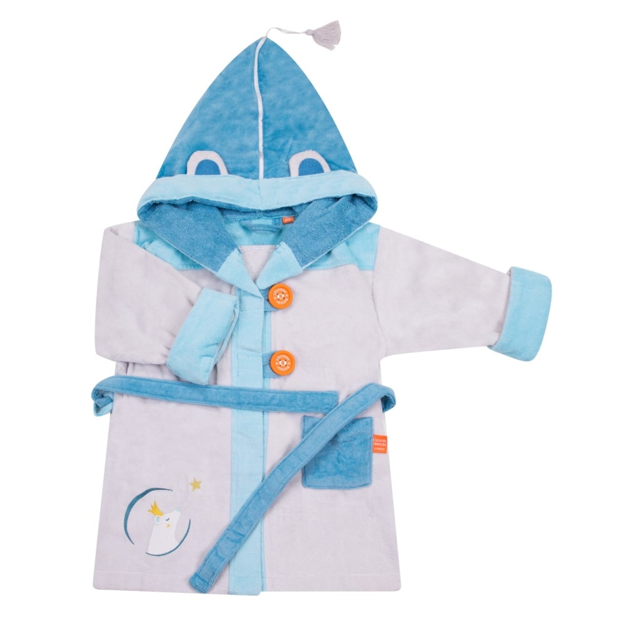 Peignoir Enfant Ours Gris Personnalisable Made In Bebe