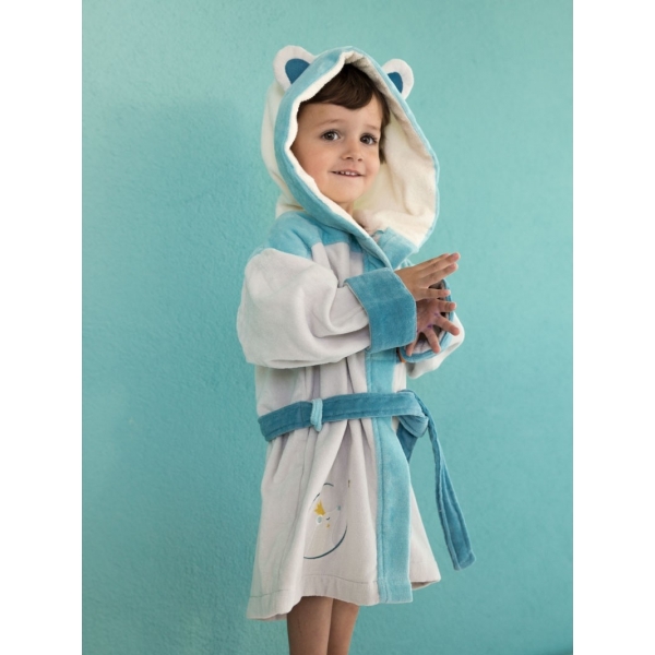 Peignoir enfant Renard écru personnalisable