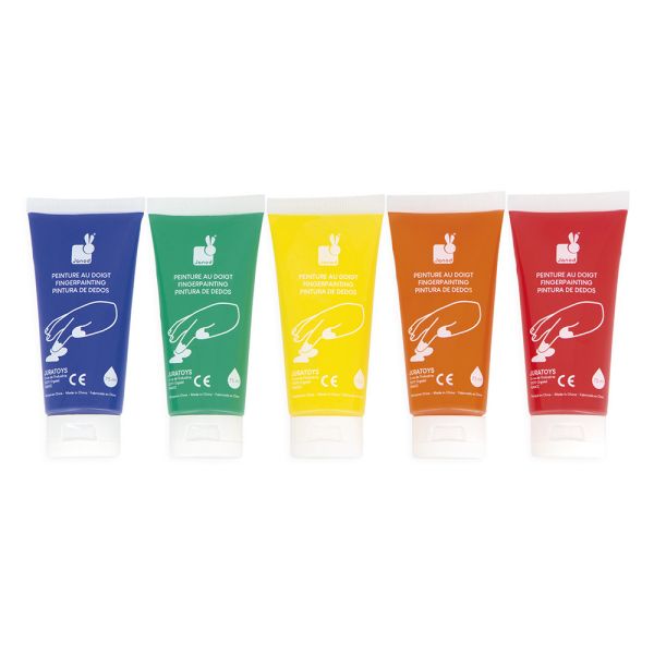 Lot de 5 tubes de peinture à doigt