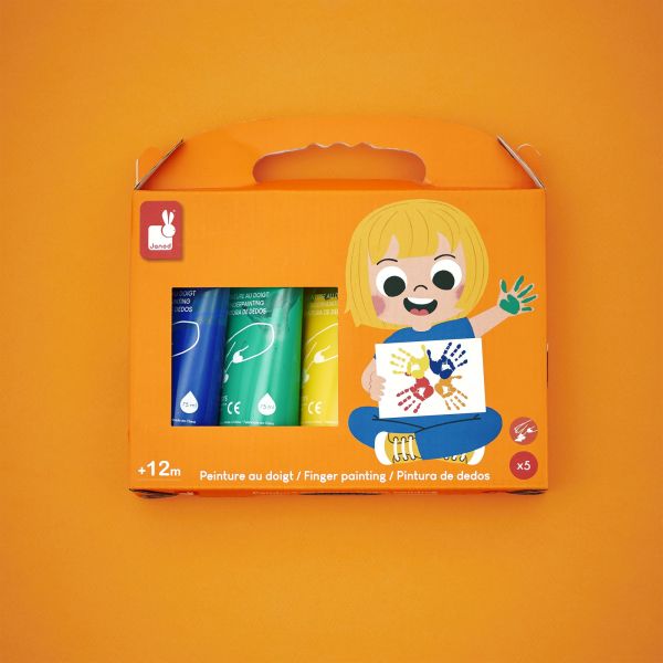 Lot de 5 tubes de peinture à doigt