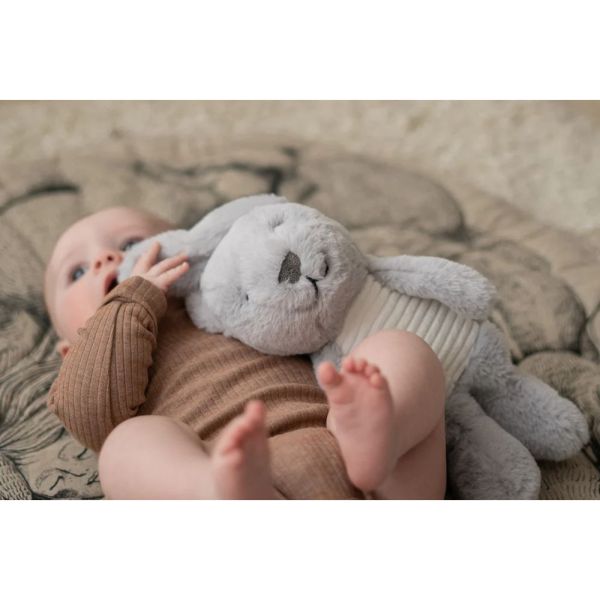 Peluche bruits blancs rechargeable Milo le lapin Gris