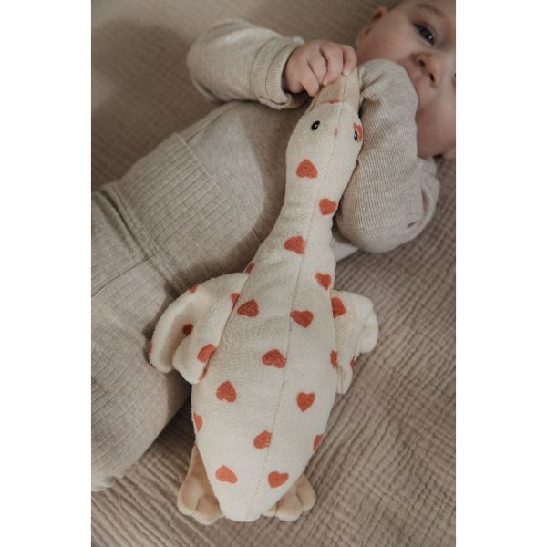 Peluche bruits blancs rechargeable Liva l'oie beige Coeurs - Edition Limitée