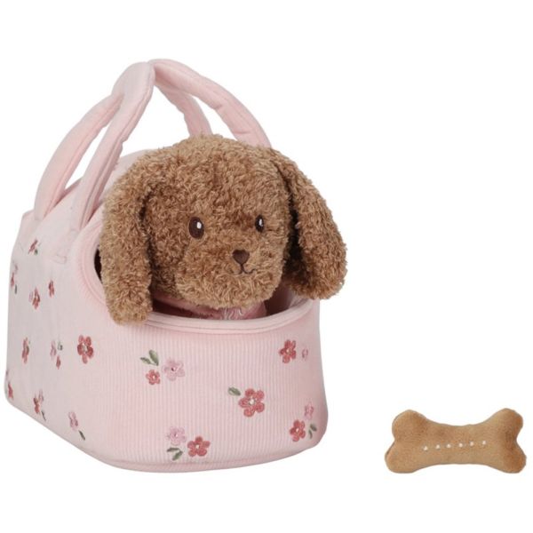 Peluche chien avec sac de transport - Jackie