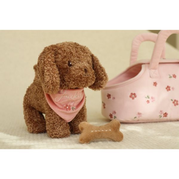 Peluche chien avec sac de transport - Jackie