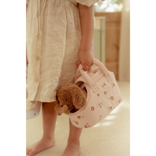 Peluche chien avec sac de transport - Jackie