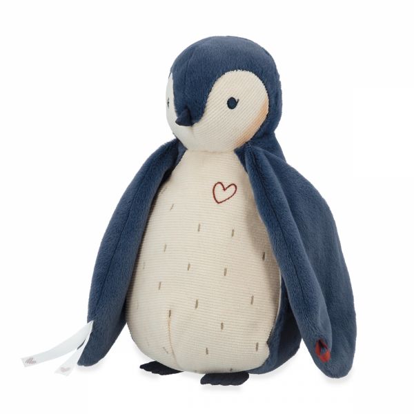 Peluche pingouin enregistreuse et bruits blanc bleu