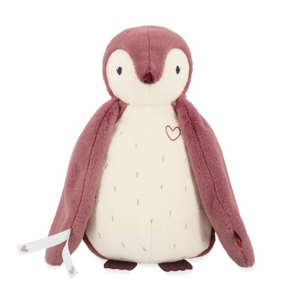 Peluche pingouin enregistreuse et bruits blanc rose