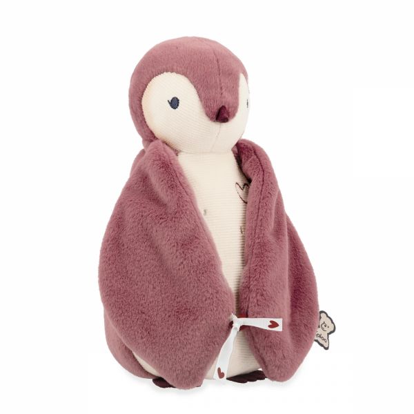 Peluche pingouin enregistreuse et bruits blanc rose