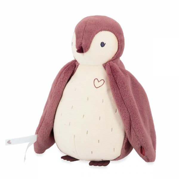 Peluche pingouin enregistreuse et bruits blanc rose