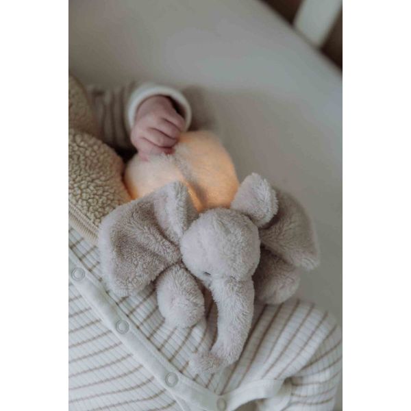 Peluche douce lumineuse George l'éléphant beige