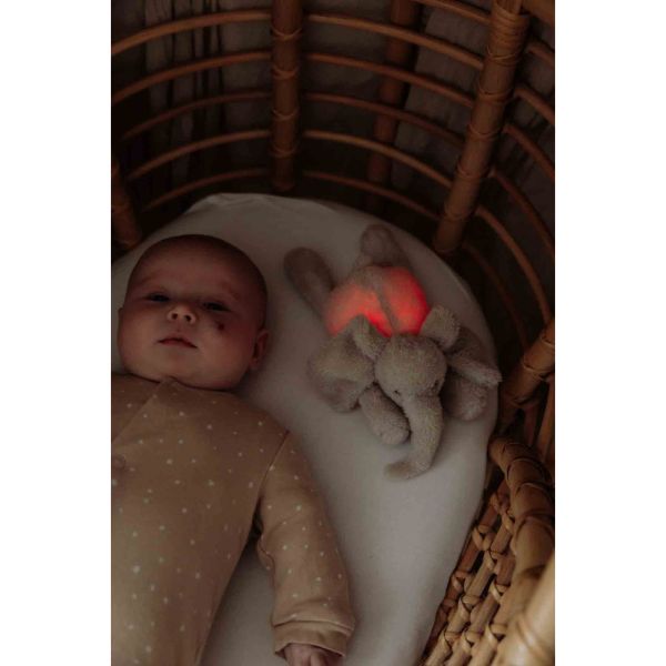 Peluche douce lumineuse George l'éléphant beige