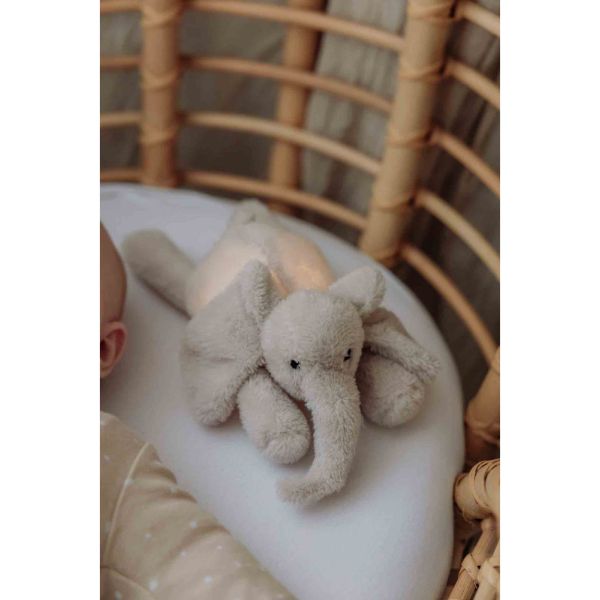 Peluche douce lumineuse George l'éléphant beige