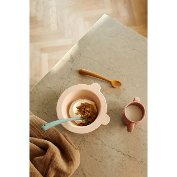 Lot de 2 bols à ventouse Peony Mustard Tuscany rose mix