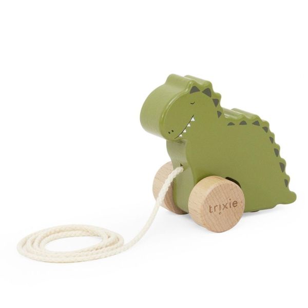Petit jouet à tirer en bois Mr. Dino