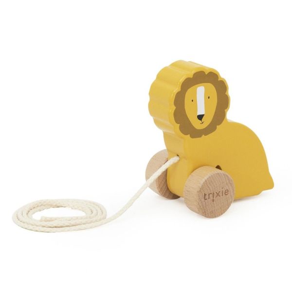 Petit jouet à tirer en bois Mr. Lion