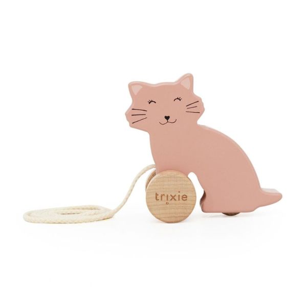 Petit jouet à tirer en bois Mrs. Cat