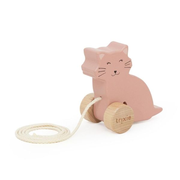 Petit jouet à tirer en bois Mrs. Cat
