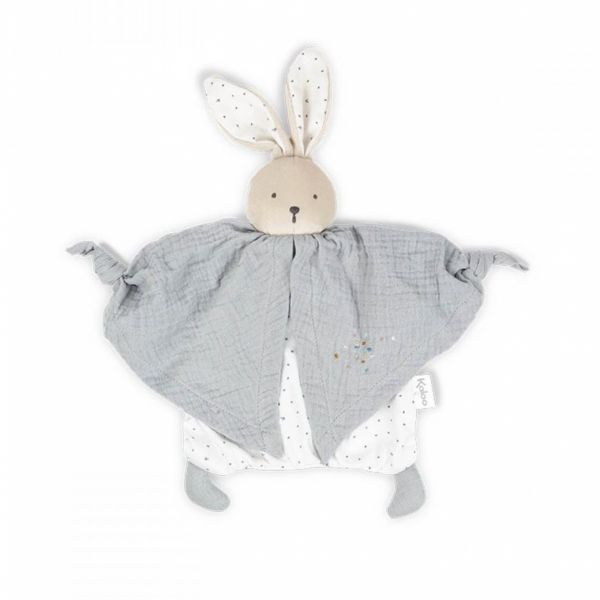 Doudou coton bio lapin gris