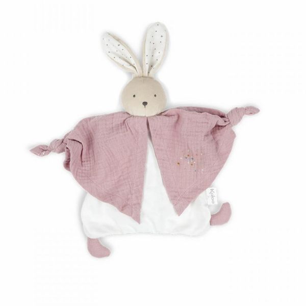 Doudou coton bio lapin rose