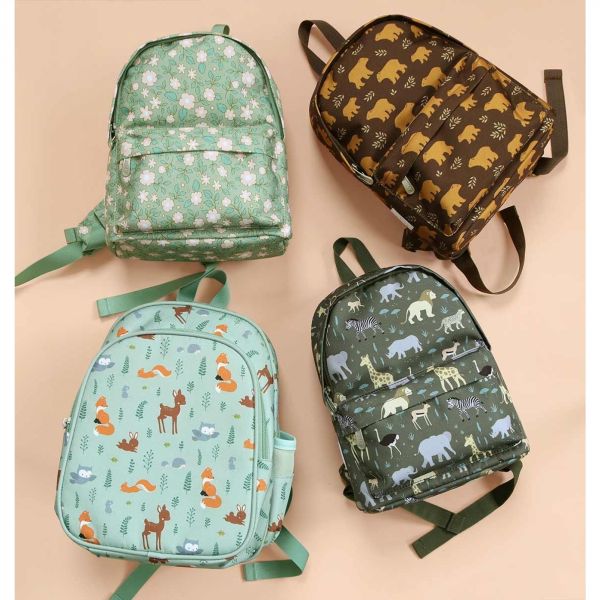 Petit sac à dos Fleurs sauge