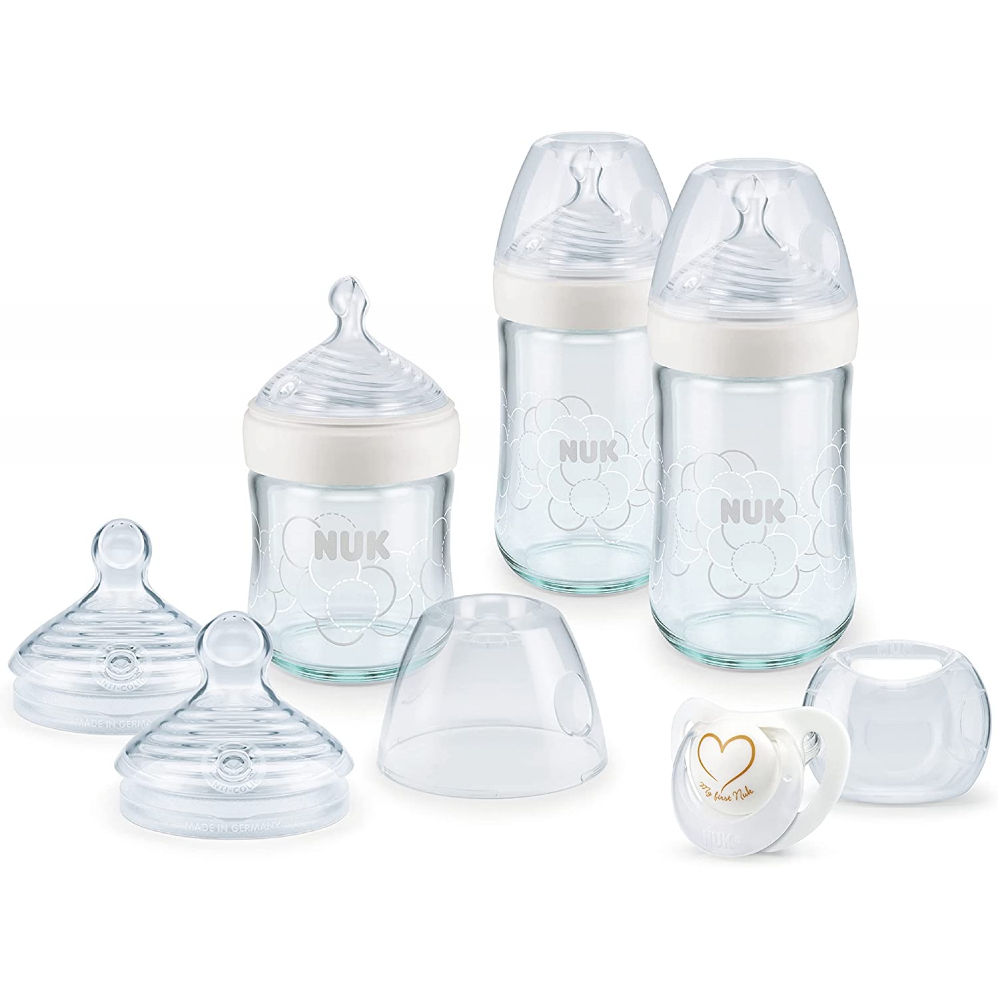 Nuk Coffret biberons en verre Nature Sense 6 pièces Made In Bébé Nuk Coffret biberons en verre Nature Sense 6 pièces Made In Bébé
