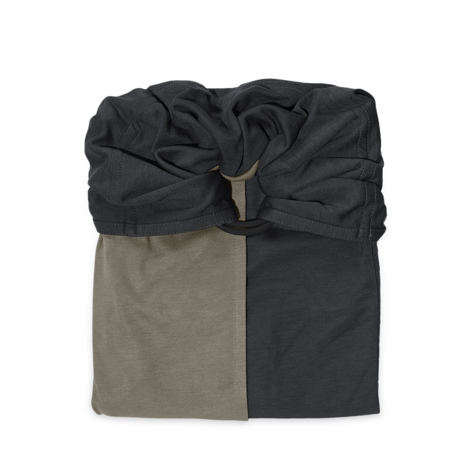 Petite écharpe de portage sans nœud Anthracite et olive - Made in Bébé