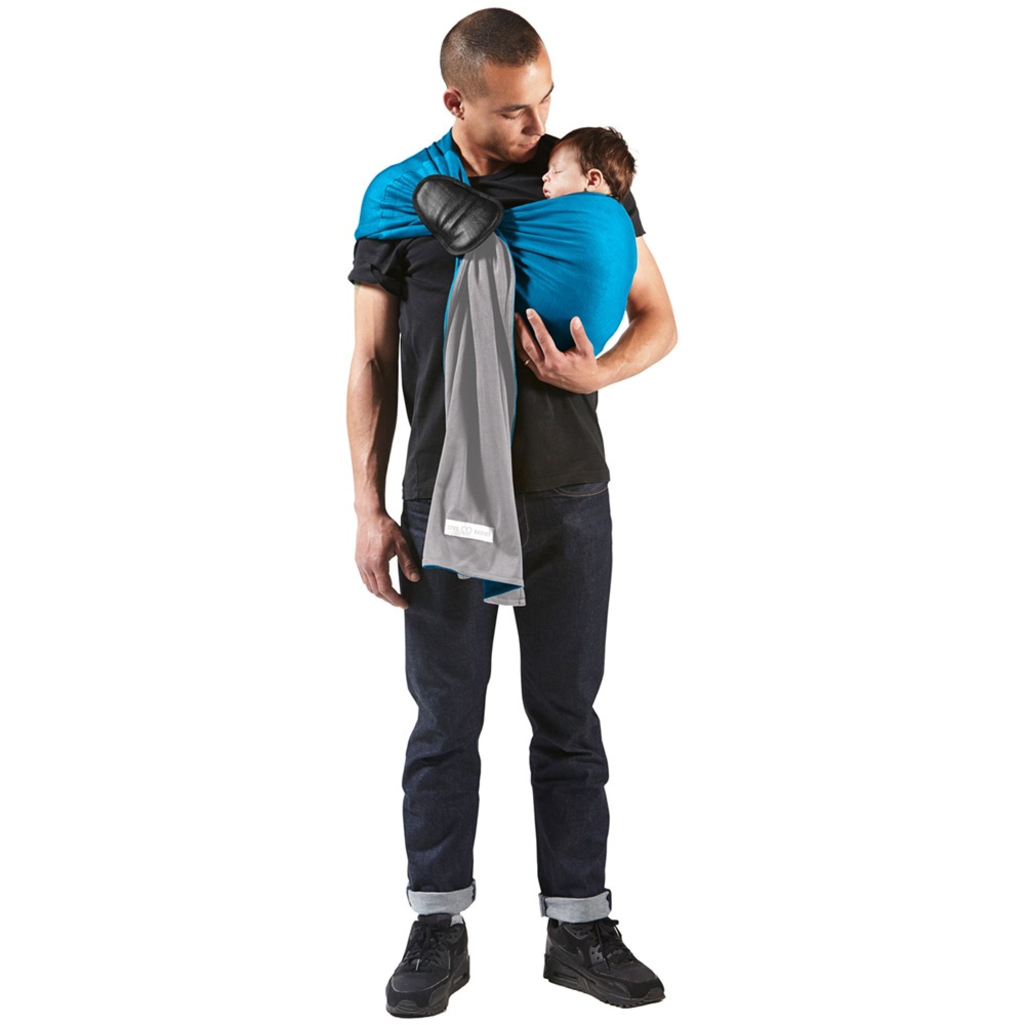 Petite Echarpe De Portage Sans Noeud Chine Et Bleu Canard Made In Bebe