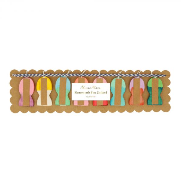 Petite guirlande éventails multicolores
