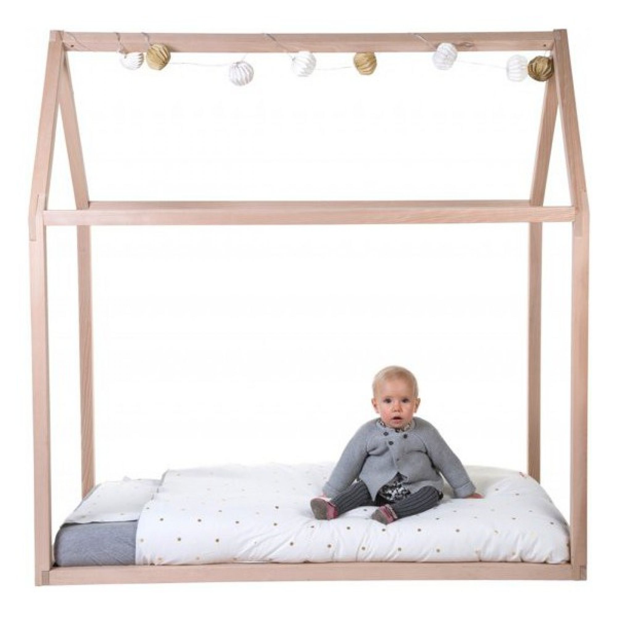 Childhome - Lit Cabane - 70x140 Cm - Bois - Naturel - Atelier Magique