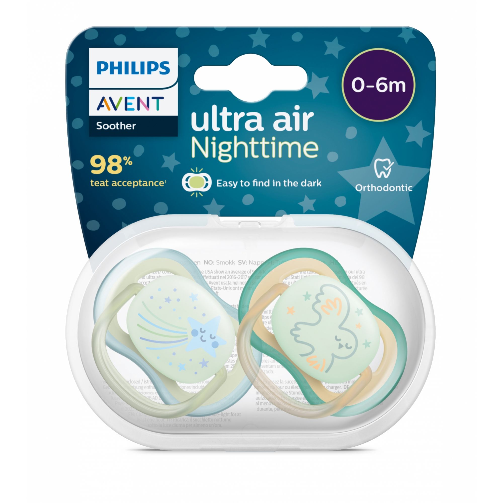 Lot de 2 sucettes 0-6 mois Ultra Air Avent