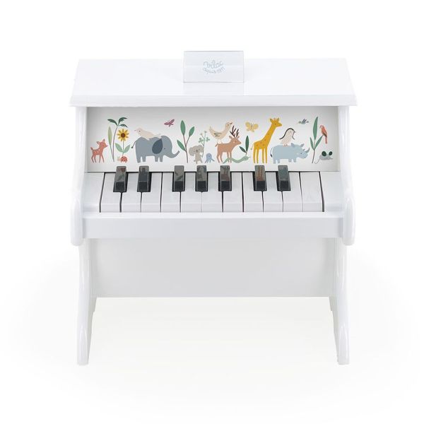 Piano en bois 18 touches blanc Les animaux du monde - Sarah Betz