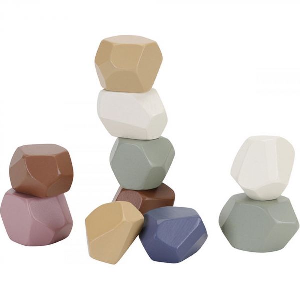 Jeu de pierres à bascule en bois Vintage