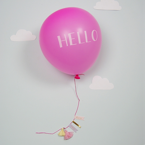 Carte ballon Hello Baby Rose