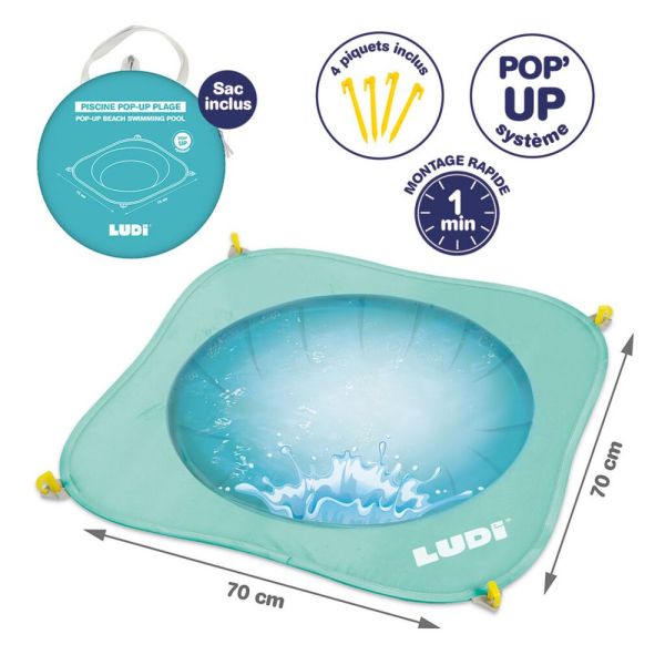 Piscine de plage bleue Pop Up