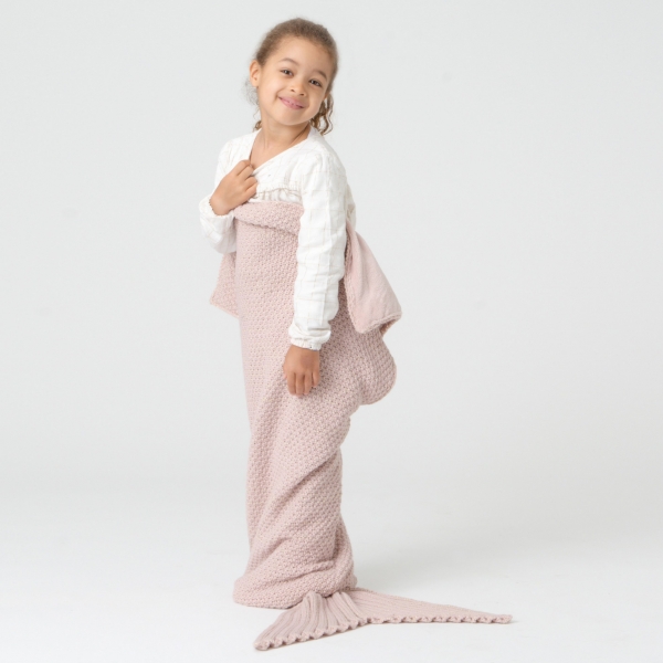 Plaid enfant sirène Vieux Rose