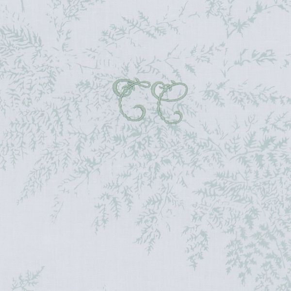 Plaid réversible Imprimé inspiration Toile de Jouy feuillage vert