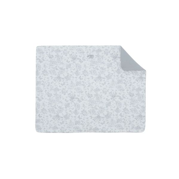 Plaid bébé réversible imprimé Toile de Jouy Gris