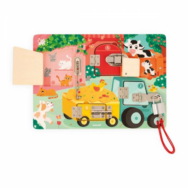 Planche à cadenas pour enfant La ferme