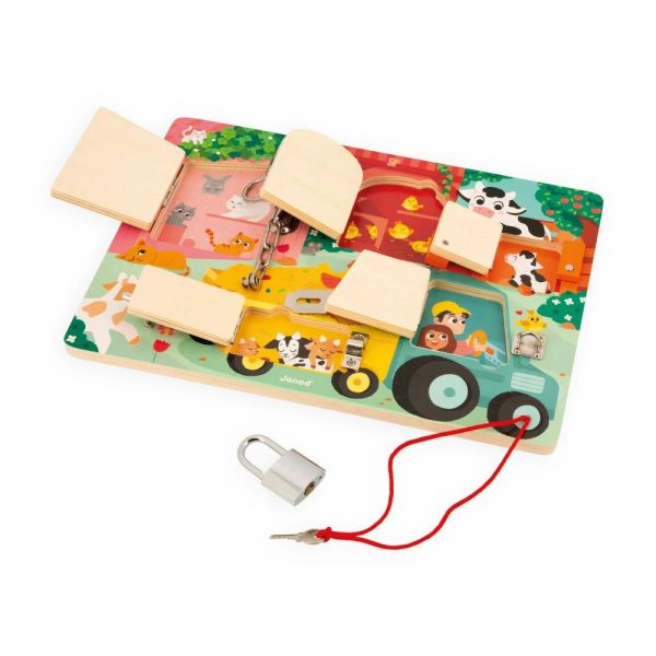 Planche à cadenas pour enfant La ferme
