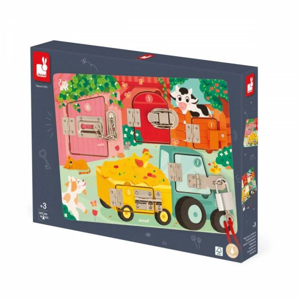 Planche à cadenas pour enfant La ferme