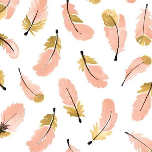 Planche de stickers A3 - Plumes Roses - 29.5 x 42 cm