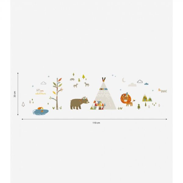 Planche de stickers 29.7 x 42 cm - Animaux indiens