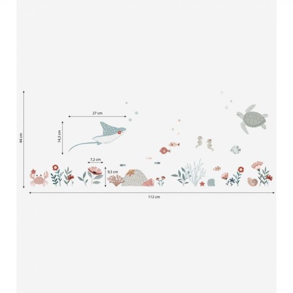 Planche de stickers 29.7 x 42 cm - Animaux de l'océan - Océan Field