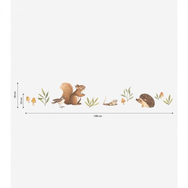 Planche de stickers 29.7 x 42 cm - Petits animaux de la forêt