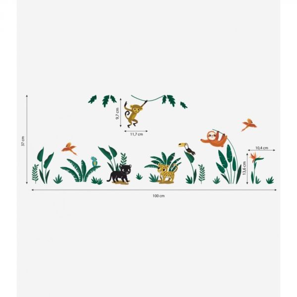 Planche de stickers 29.7 x 42 cm - Petits animaux de la jungle