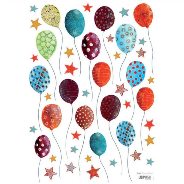 Planche de sticker Ballons et étoiles