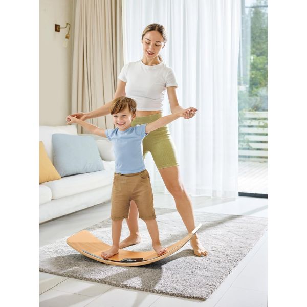 Planche d'équilibre interactive en bois